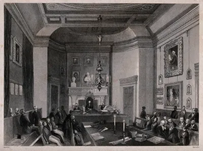 Fellows of the Society of Antiquaries meeting at Somerset House, London