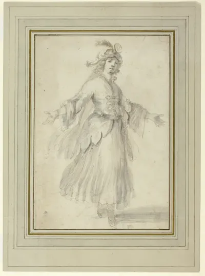 Female Dancer in a Costume for a Theatre Performance