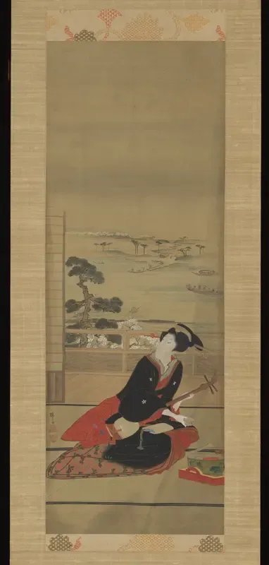 Female Entertainer with Shamisen