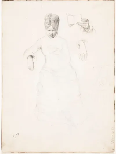 Female Figure and Sketches of Hands