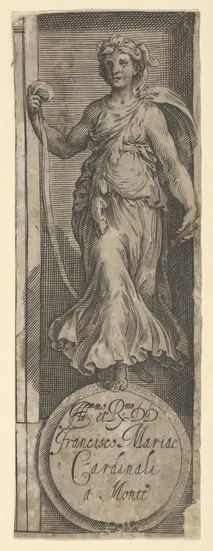 Female figure standing in the right-hand margin of the third sheet of the Rape of the Sabine Women