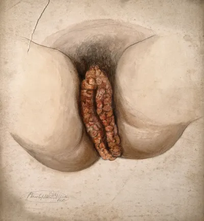 Female genitalia showing severely diseased tissue