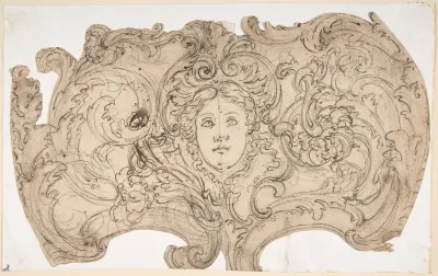 Female Mask Surrounded by Tendrils
