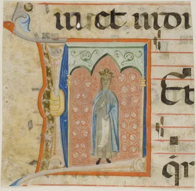 Female Saint in a Historiated Initial "L" from a Choir Book