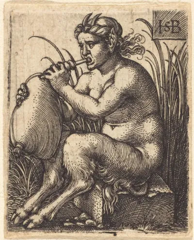 Female Satyr Playing a Bagpipe