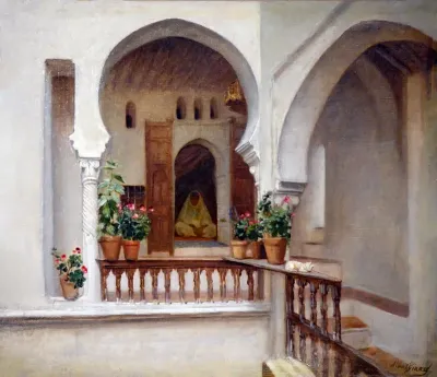 Femme dans un intérieur à Alger - Albert Girard