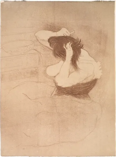 Femme qui se peigne, la Coiffure