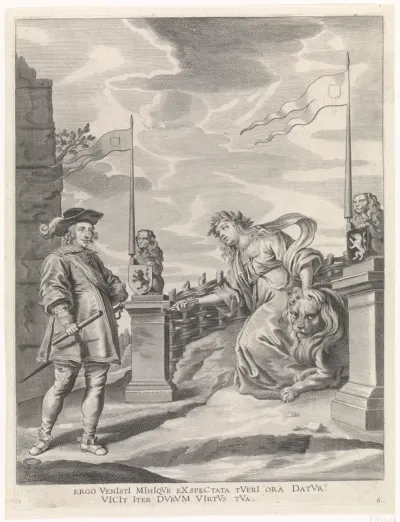 Ferdinand ontvangt van de stedenmaagd van Gent de sleutels van de stad