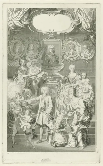 Ferdinand VI als opvolger van Filips V ten midden van zijn familie