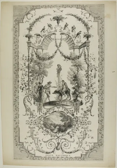 Feste Bacchique, plate 97 from " L'Oeuvre d'Antoine Watteau"