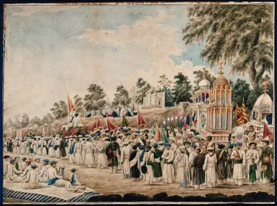 Festival of Muḥarram: a procession of people commemorating the death of Husain, the Prophet's grandson