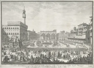 Festiviteiten op het Piazza della Signoria te Florence