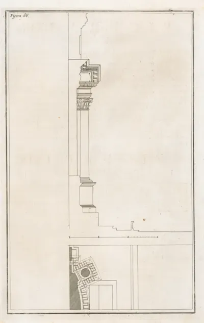 Fig.68. - Projekt a výška maľovaného oltára v kostole budovy Collegio Romain