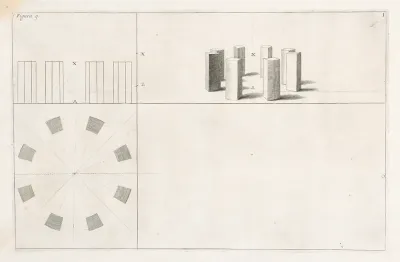 Fig.9. - Osem malých stĺpov umiestnených v kruhu s dokumentom