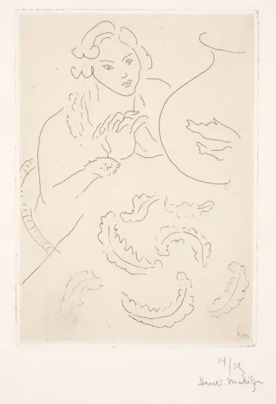Figure près des poissons d'or