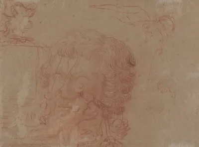 Figure Sketches and a Copy After a Sculpted Head [verso]