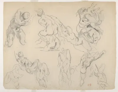 Figure Studies after Rubens's "The Fall of the Rebel Angels"