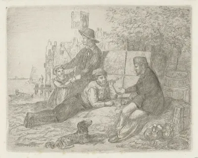 Figuren aan de waterkant