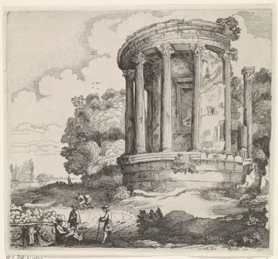 Figuren bij de Tempel van Sybille te Tivoli