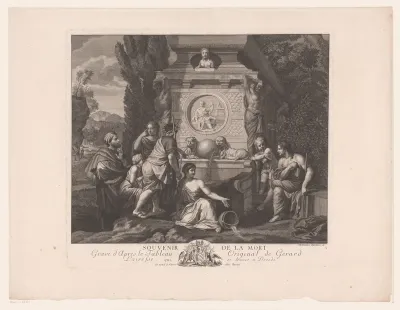 Figuren bij een grafmonument