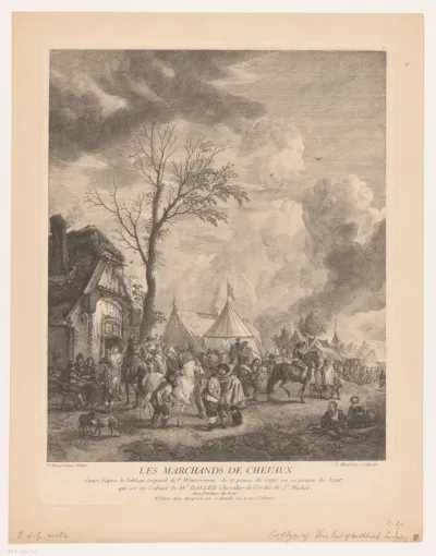 Figuren bij een paardenmarkt