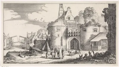 Figuren bij een stadspoort