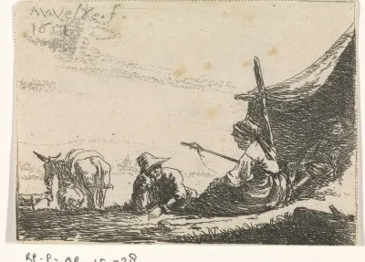 Figuren bij een tent