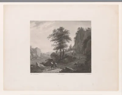 Figuren in berglandschap