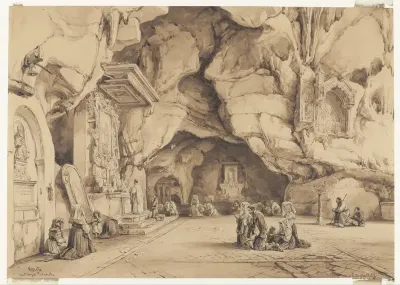 Figuren in de rotskapel van Sant'Angelo Fasanella