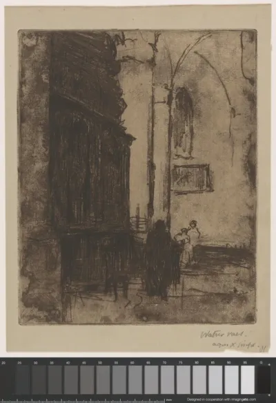 Figuren in een kerkinterieur