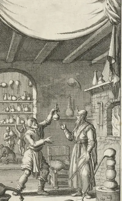 Figuren in een laboratorium