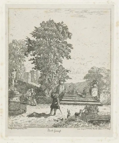 Figuren in een park