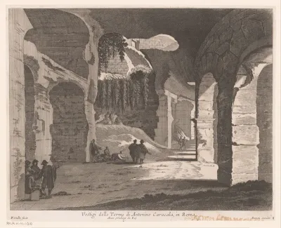 Figuren in ruïne van de thermen van Caracalla