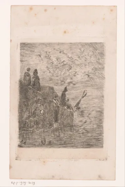 Figuren op de hoek van de kade van La Goulette