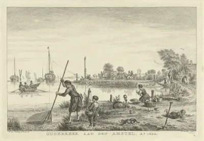 Figuren op de oever bij Ouderkerk aan de Amstel, 1622