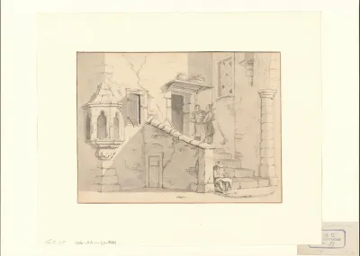 Figuren op de trappen van het Sint-Elisabethsgasthuis