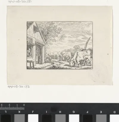 Figuren op een boerderij aan het werk