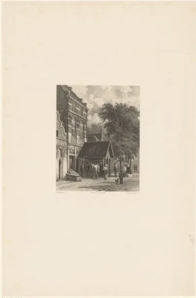 Figuren op straat bij hoefsmid