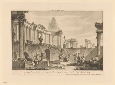 Figuren temidden van Romeinse ruïnes