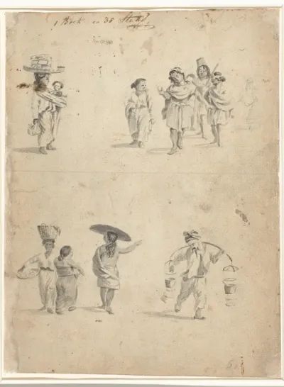 Figuren van vrouwen in dagelijkse bezigheden