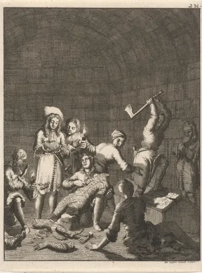 Figuren vinden een mummie in een piramide