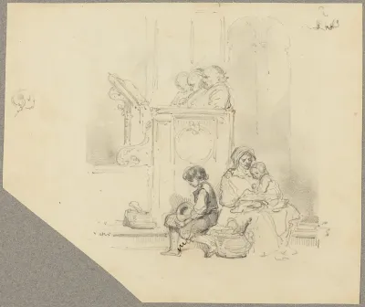 Figures at a Church Service