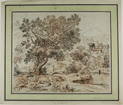 Figures in Idyllic Italianate Landscape