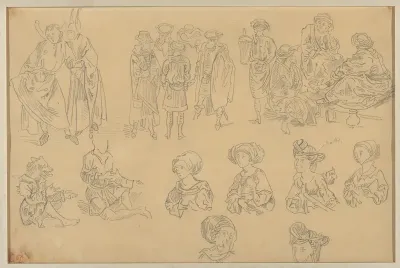Figures in Medieval Costume (Tracings from the "Nuremberg Chronicle")