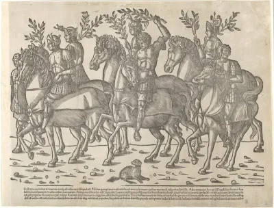 Figures on horseback, from "The Triumph of Caesar"