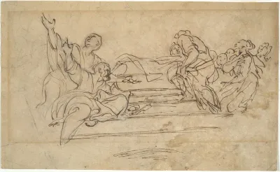 Figures on Steps (Studies for an Assumption of the Virgin)