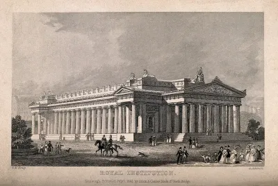 Figures outside the Royal Institution