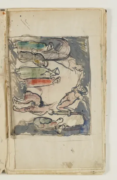 Figurkomposition, muligvis skitse til eller studie efter et af kunstnerens malerier