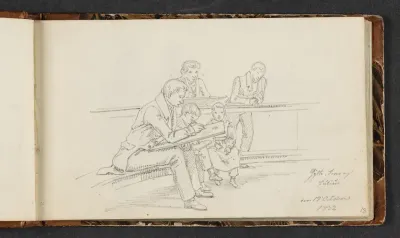 Figurscene med tegnere