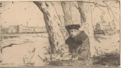 Figuur bij bomen